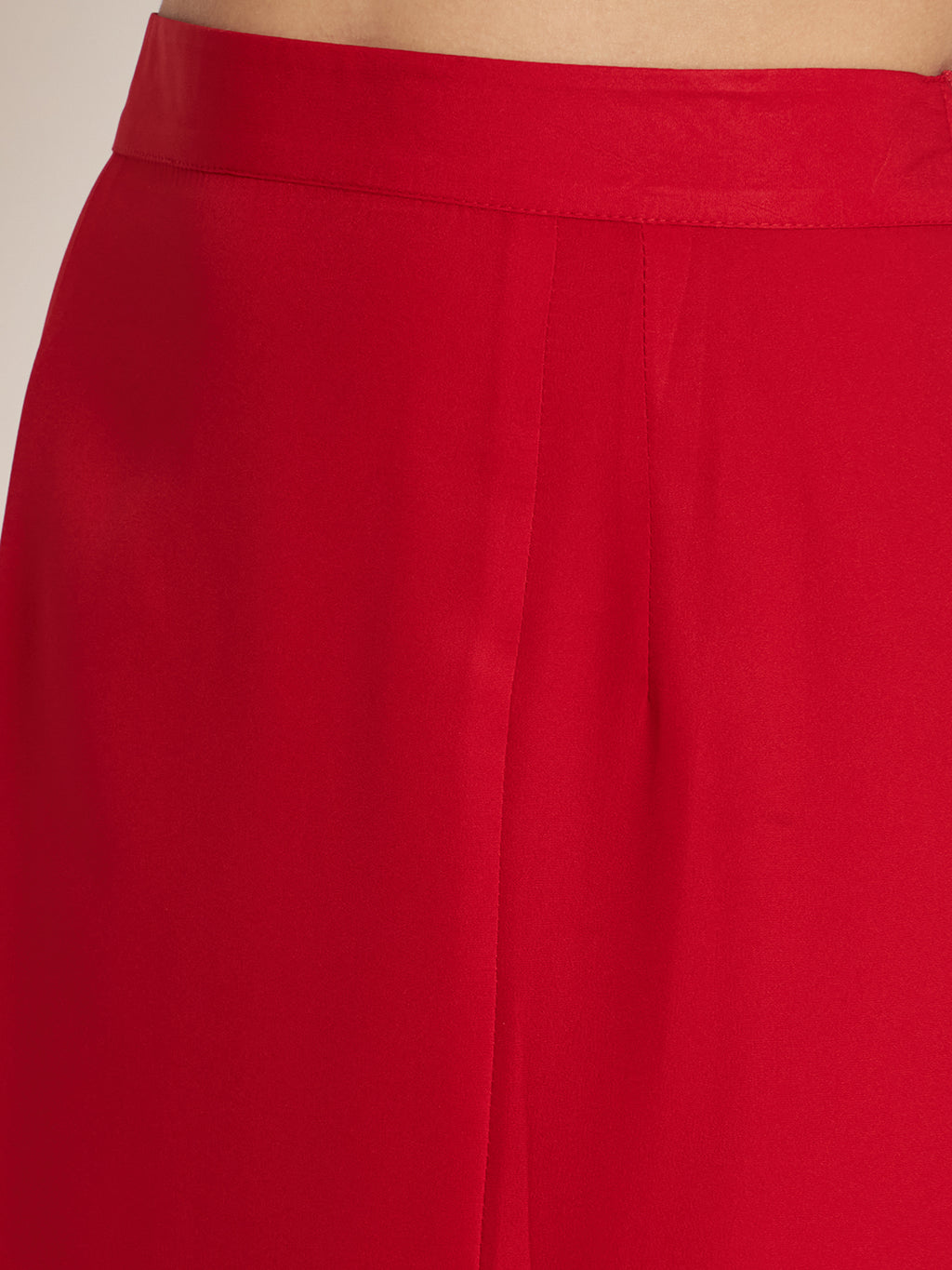 Curvydobe Women Solid Straight Red Skirt