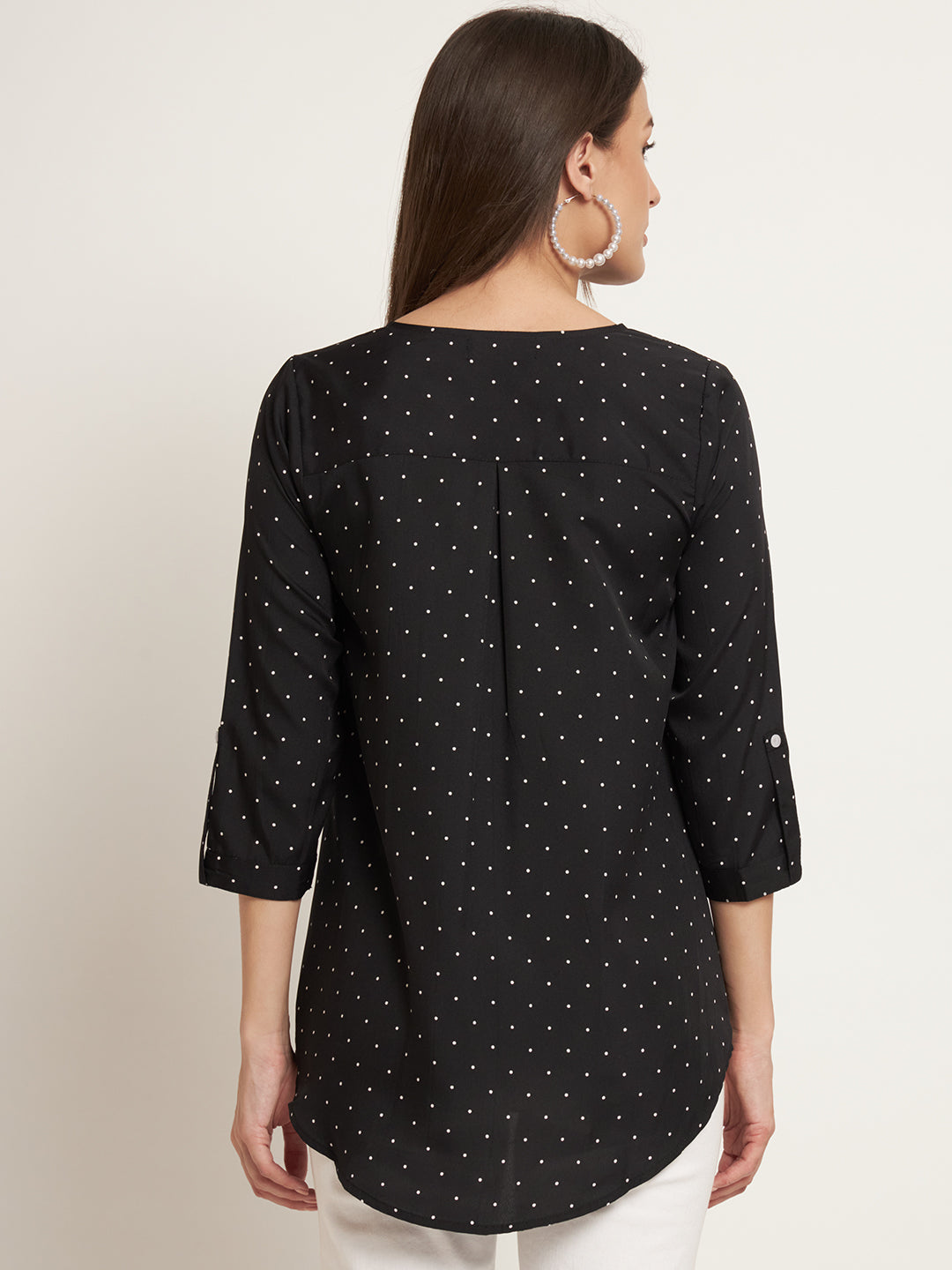 Curvydobe Women Boxy, Regular Fit Printed Lapel Collar Casual Shirt