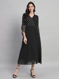 Curvydrobe Womens Polka-Dot Fit & Flare Dress