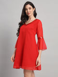 Curvydrobe Womens V Neck A line Dress