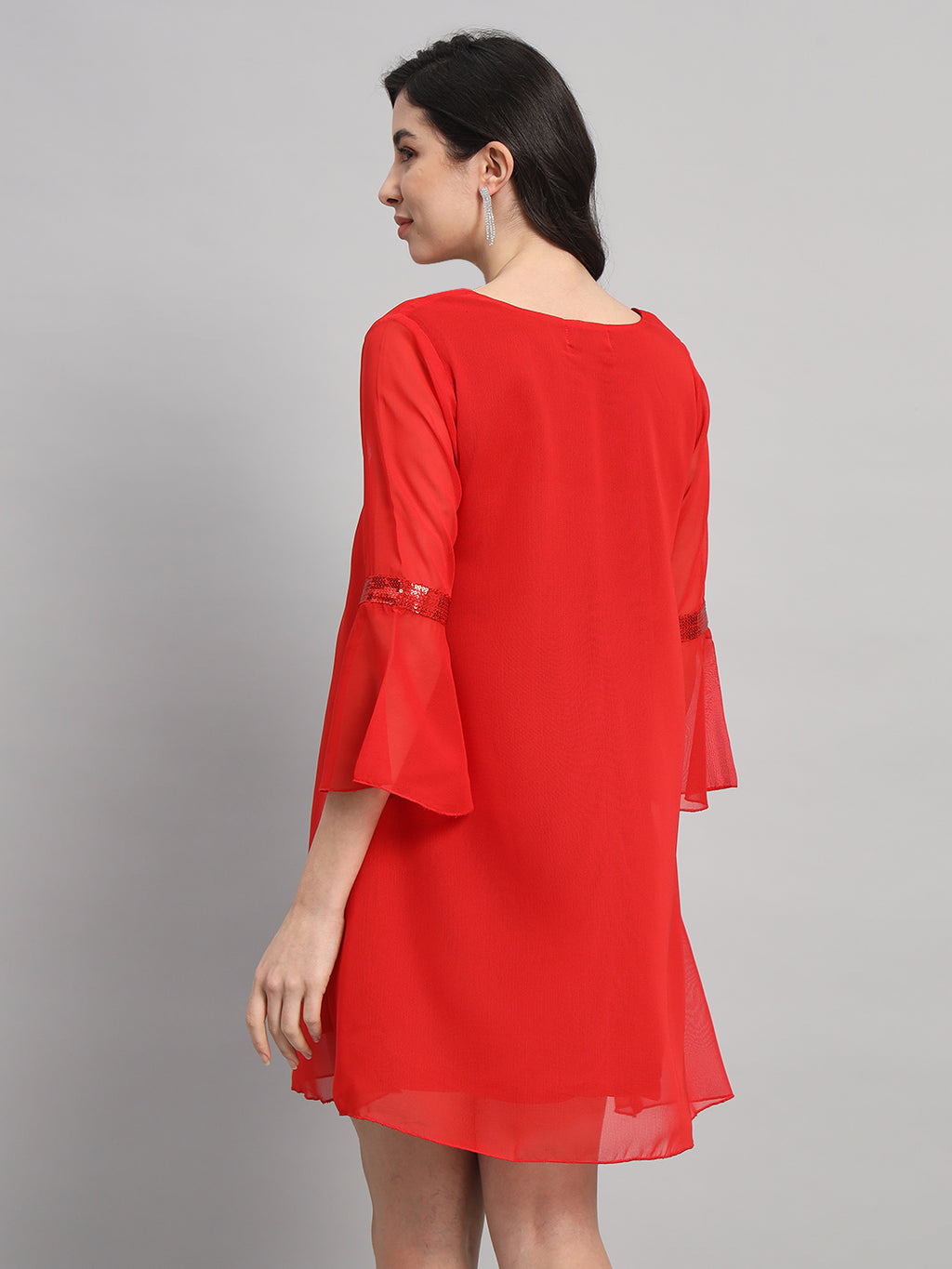 Curvydrobe Womens V Neck A line Dress