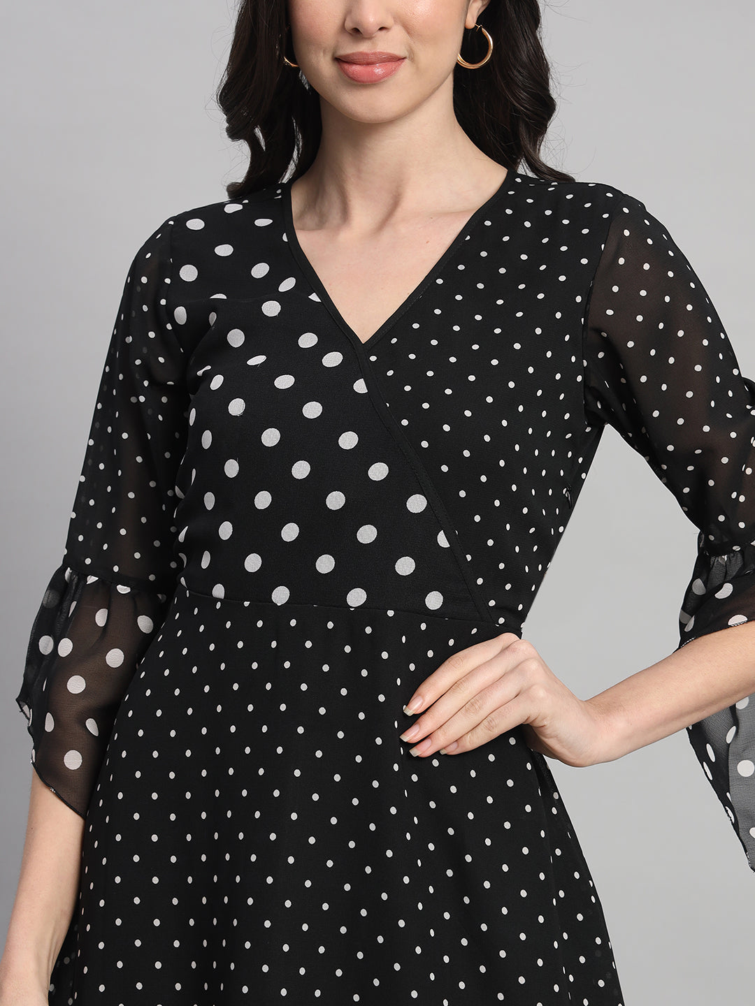 Curvydrobe Womens Polka-Dot Fit & Flare Dress