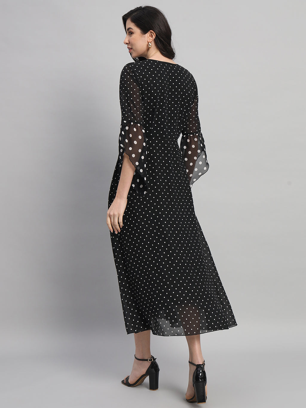 Curvydrobe Womens Polka-Dot Fit & Flare Dress