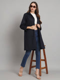 Curvydobe Navy solid open front jacket