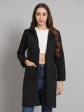 Curvydobe Black solid open front jacket