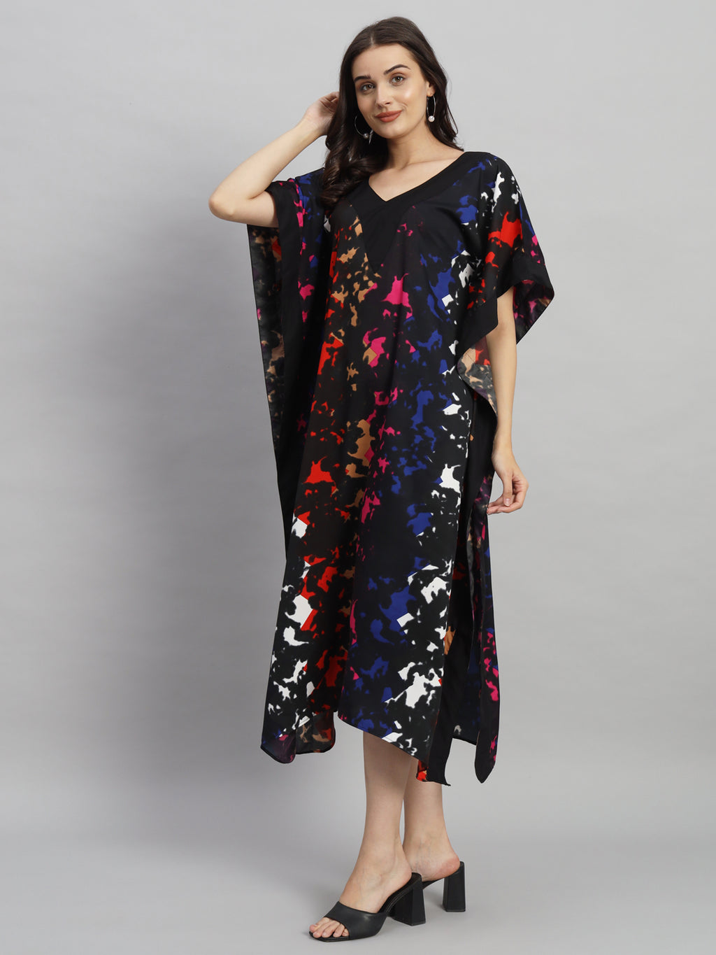 Curvydrobe Multi Printed Kaftan Dress