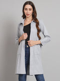 Curvydobe Grey solid open front jacket