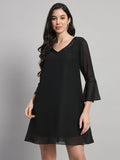 Curvydrobe Womens V Neck A line Dress