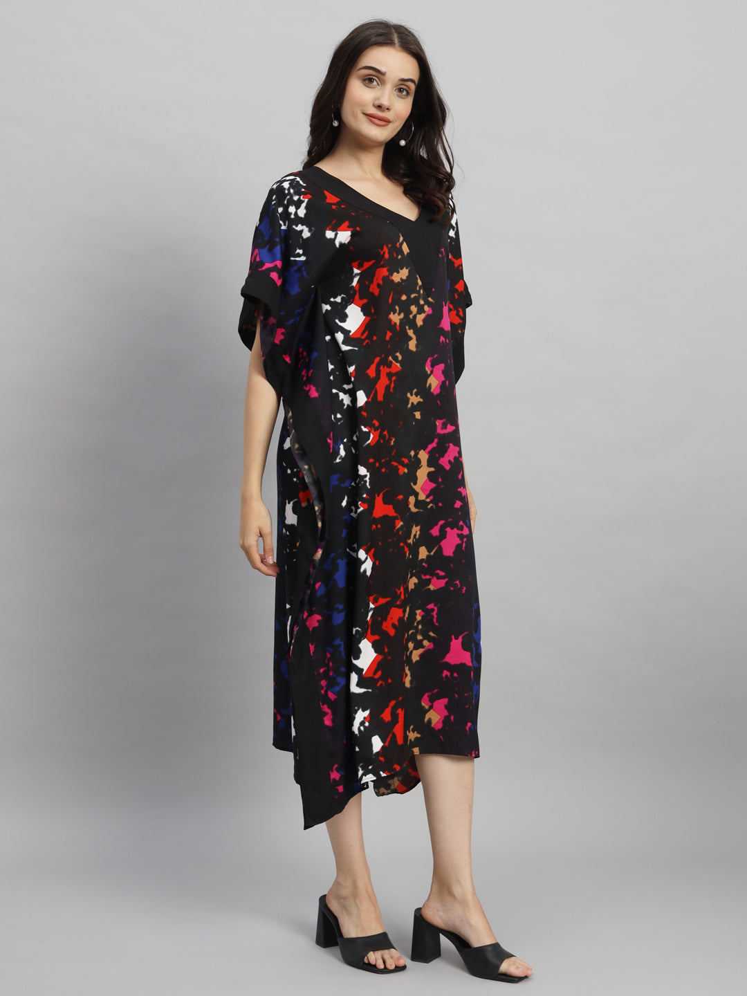 Curvydrobe Multi Printed Kaftan Dress