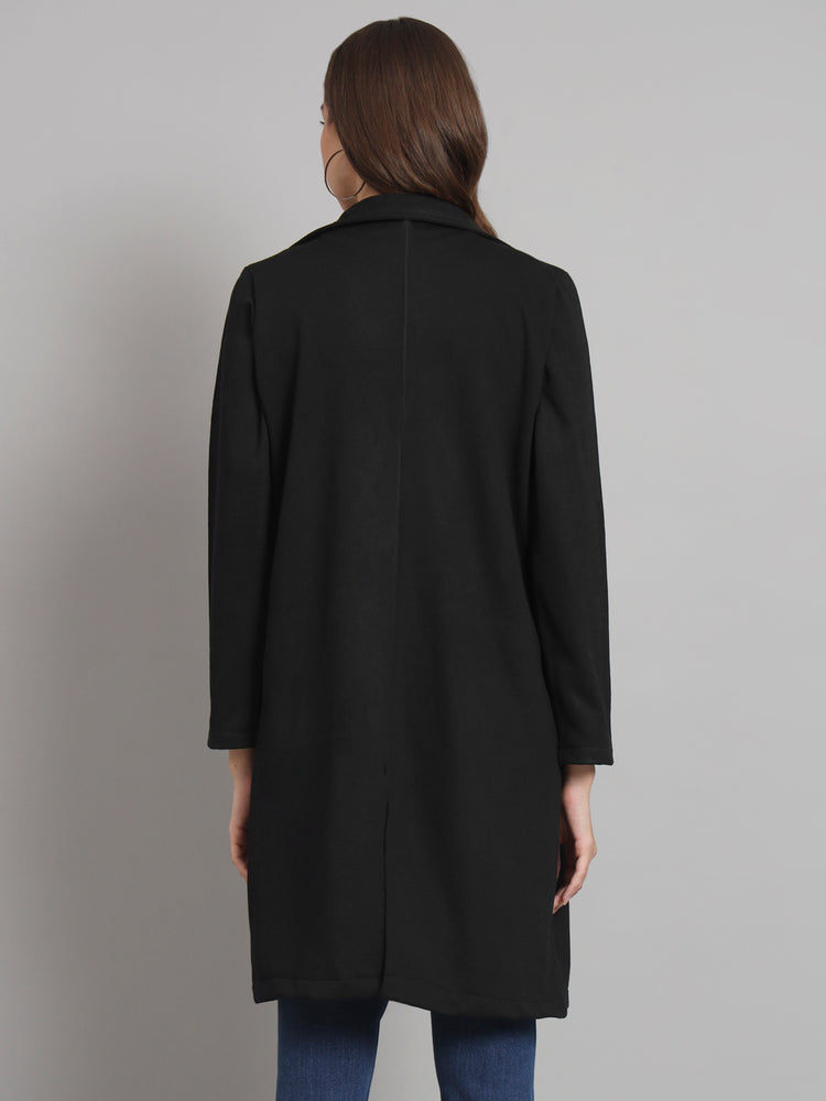 Curvydrobe Black solid open front jacket