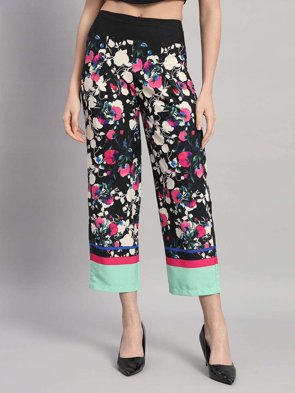 Curvydrobe Women Floral Printed Palazzo Set Shrug