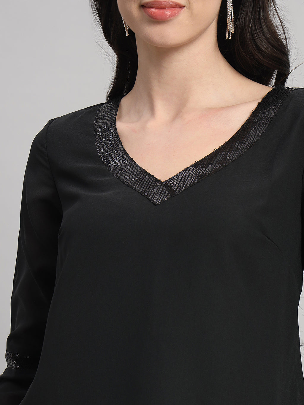 Curvydrobe Womens V Neck A line Dress