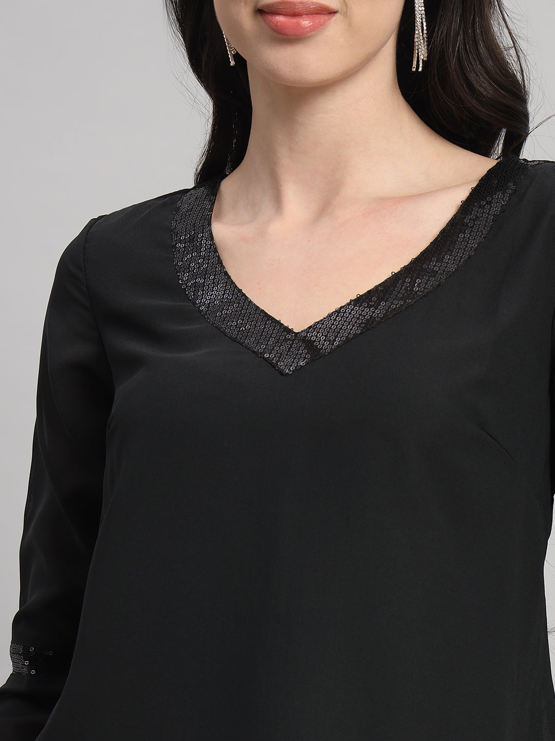Curvydrobe Womens V Neck A line Dress