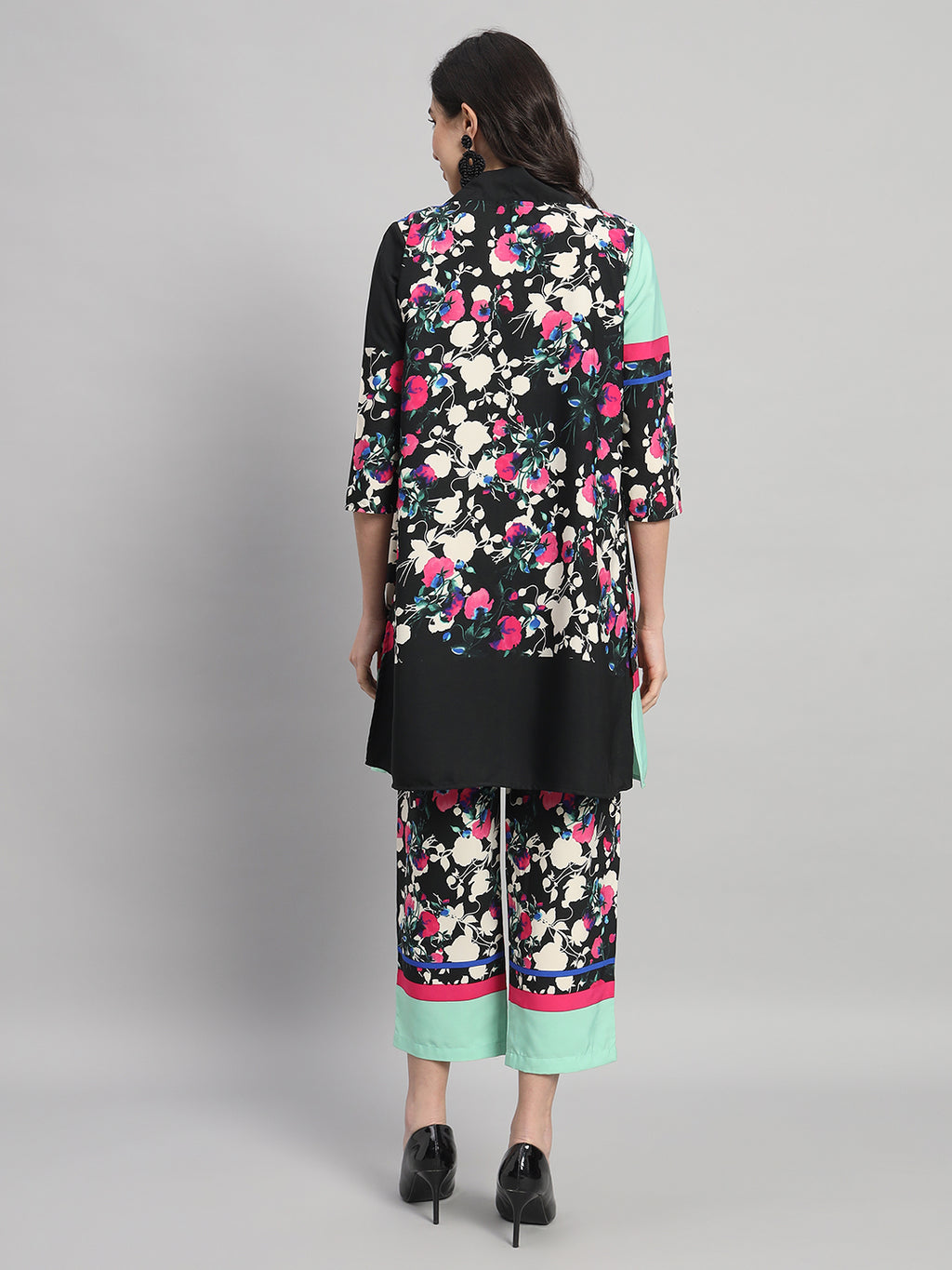 Curvydrobe Women Floral Printed Palazzo Set Shrug