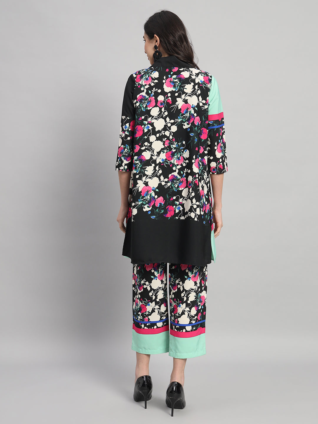 Curvydrobe Women Floral Printed Palazzo Set Shrug