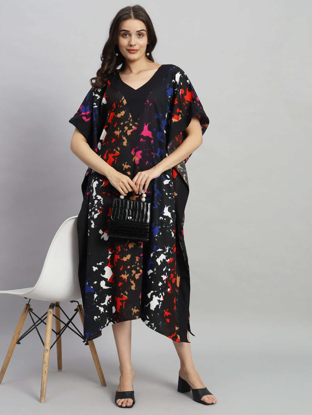 Curvydrobe Multi Printed Kaftan Dress