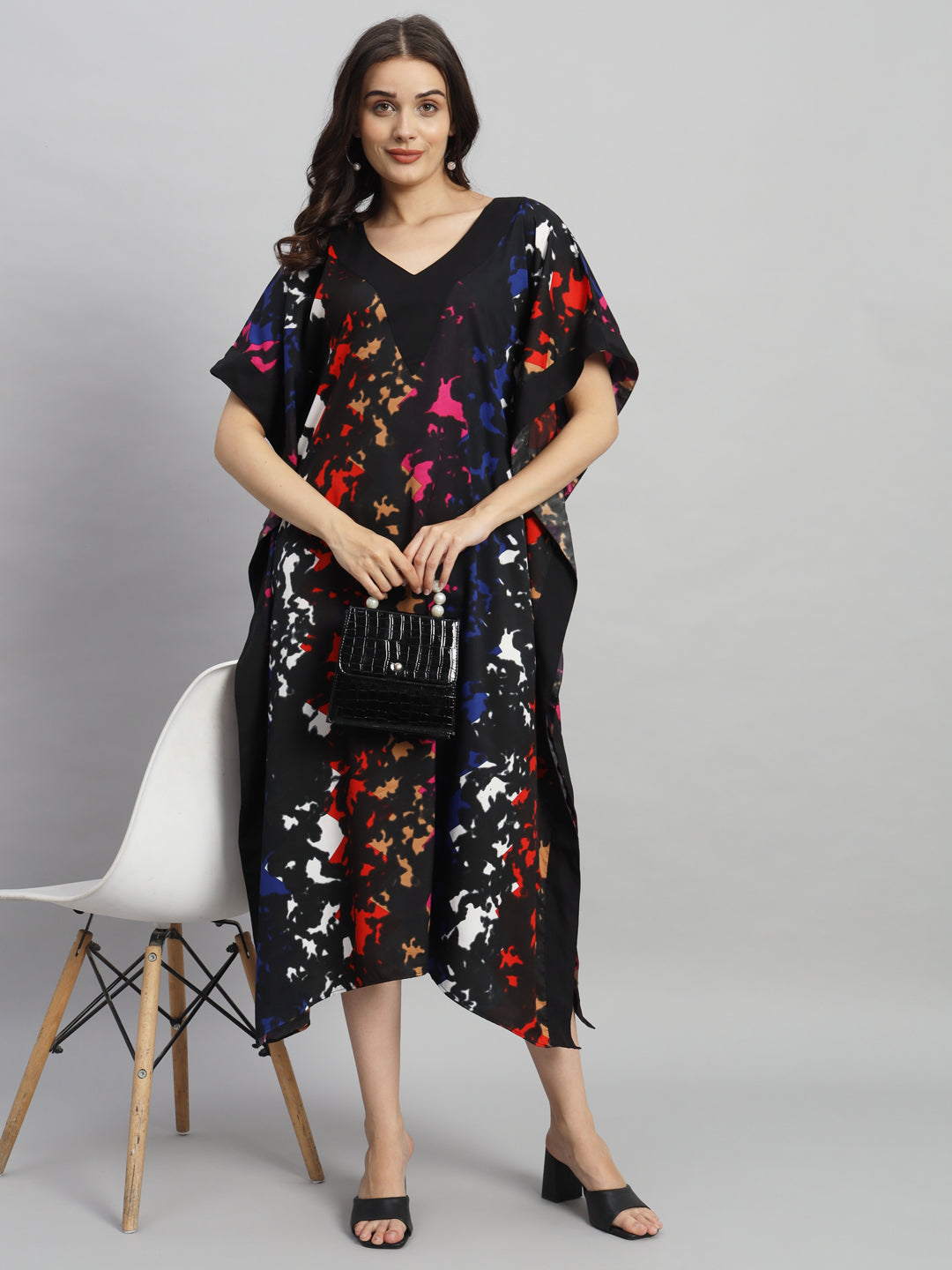 Curvydrobe Multi Printed Kaftan Dress