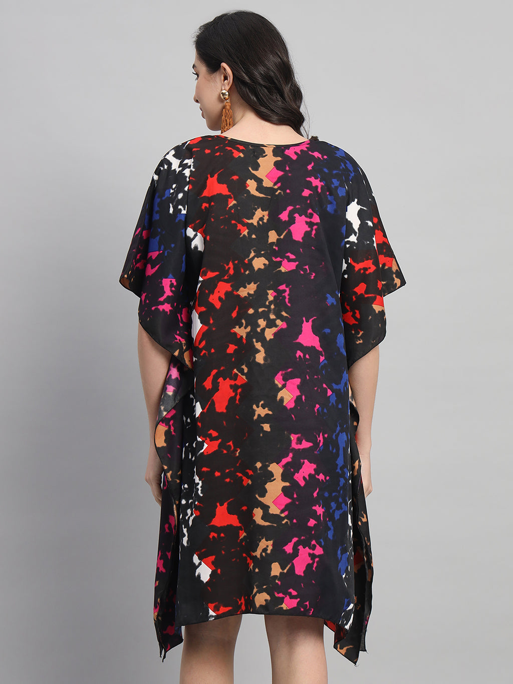 Curvydobe Womens Printed V-Neck Kaftan
