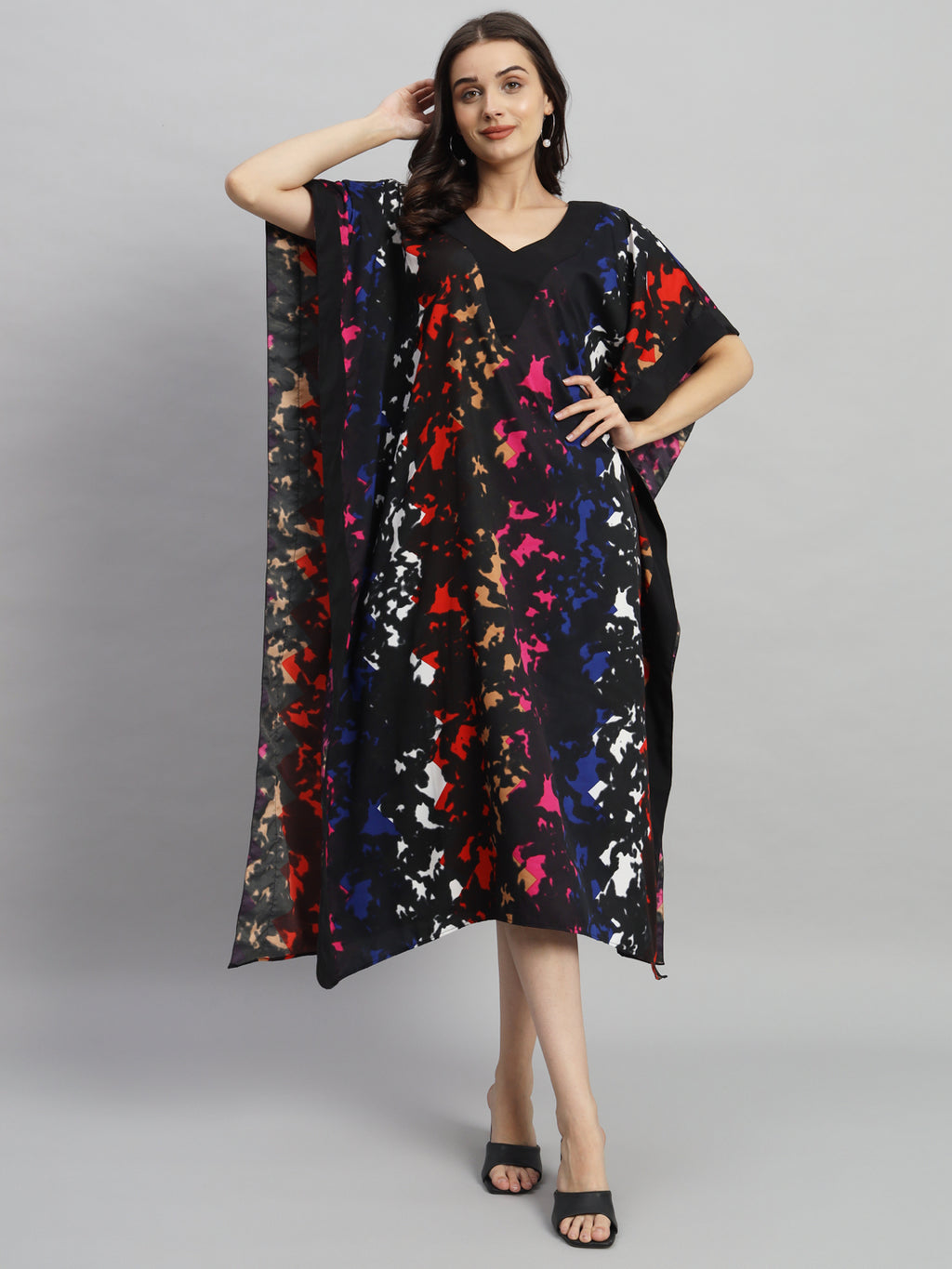 Curvydrobe Multi Printed Kaftan Dress